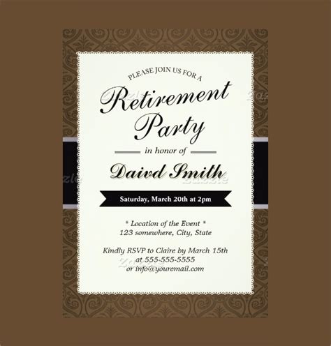 Classic Retirement Party Invitation Template in Word