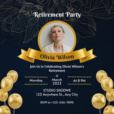 Classic Retirement Party Invitation Template