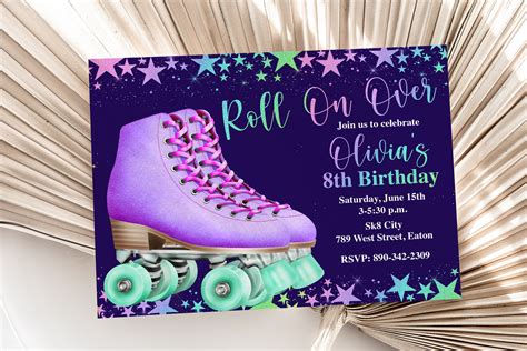 Classic Roller Skating Party Invitation