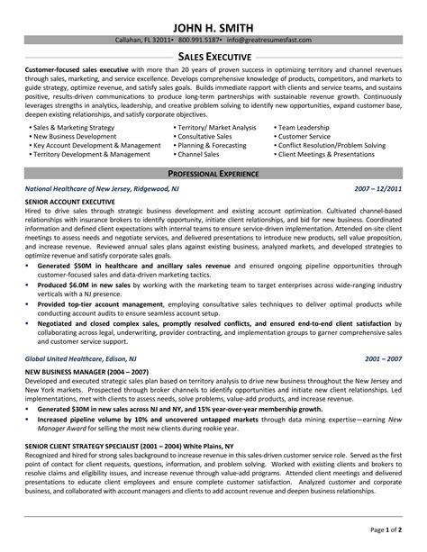 Classic Sales Executive Resume Template