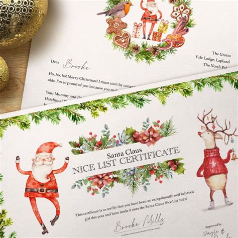 A classic Santa letter template with a festive border