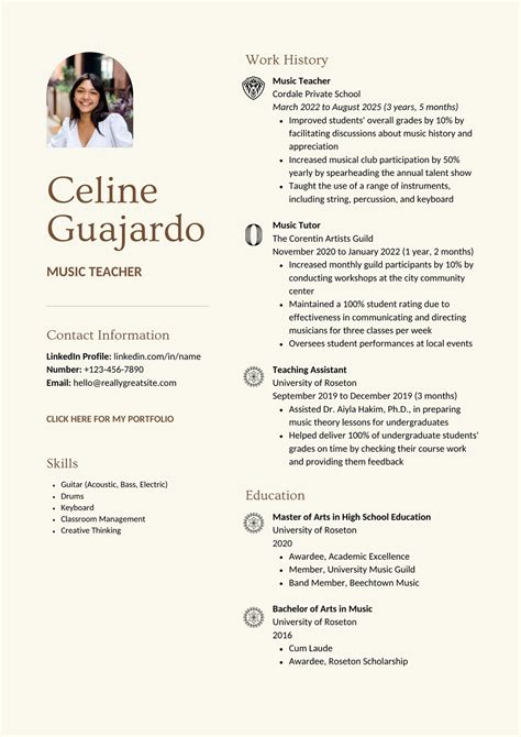 Classic Teacher Resume Template