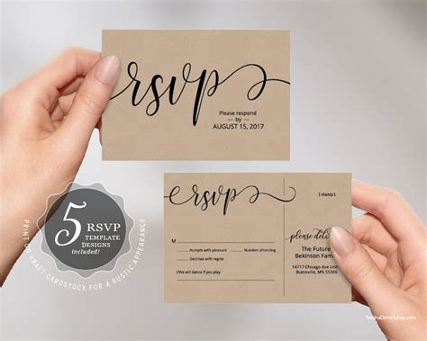 Classic Wedding Postcard RSVP Template Example