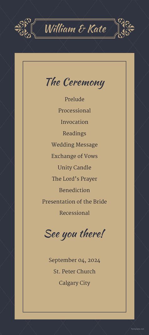 Classic Wedding Program Template