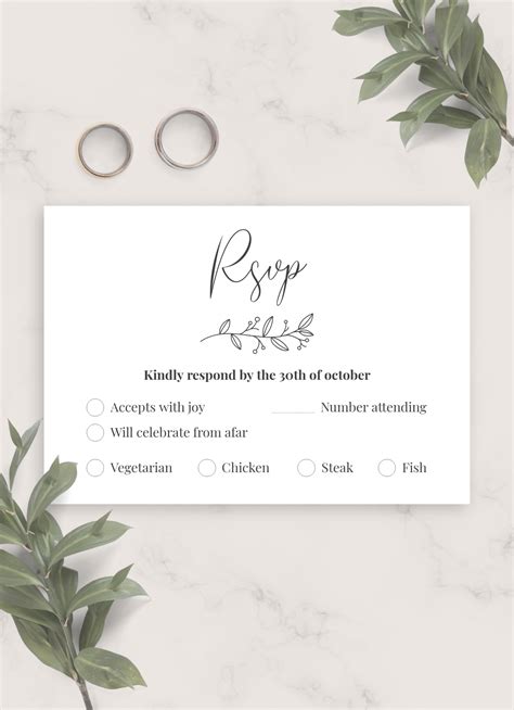 Classic Wedding RSVP Card