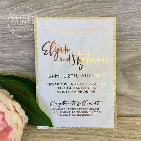 Classic White and Gold Foil Invitation Template