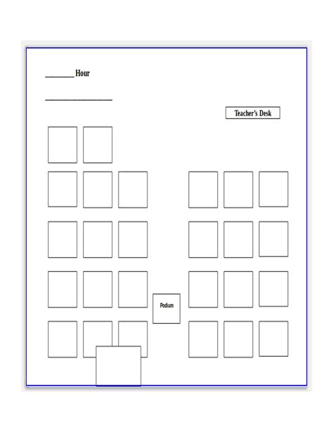 Classroom Seating Chart Template