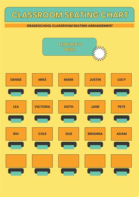 Classroom seating chart template