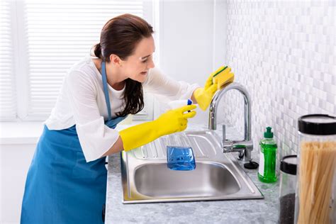 Clean kitchen sink area