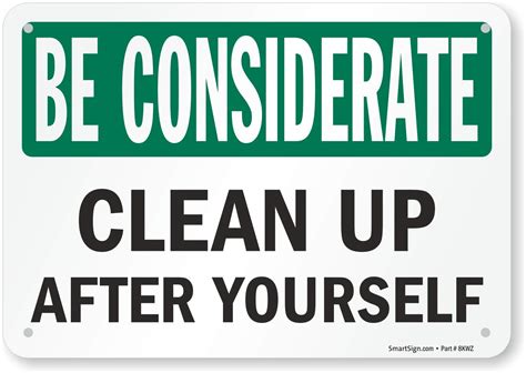 Clean up after yourself printable