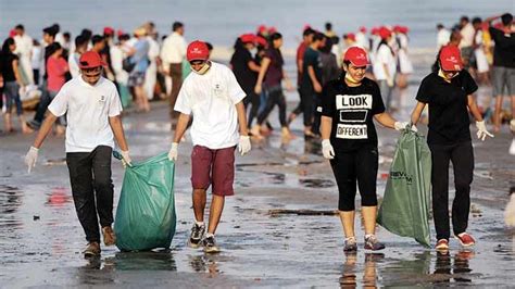 Community clean-up initiative in a local park