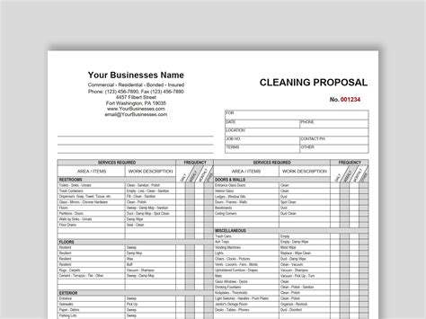 Cleaning Bid Template 5