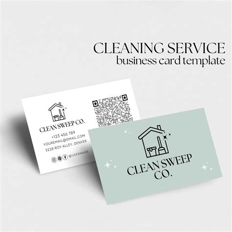 Cleaning Business Card Template Design