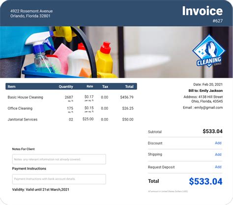 Cleaning Business Invoice Template Design