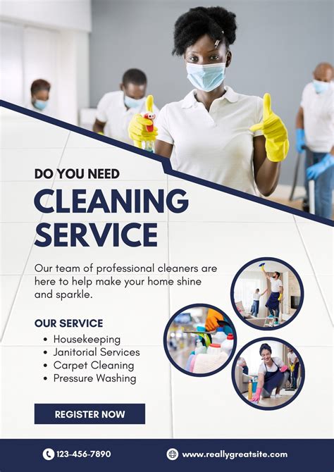 Cleaning flyer template call to action