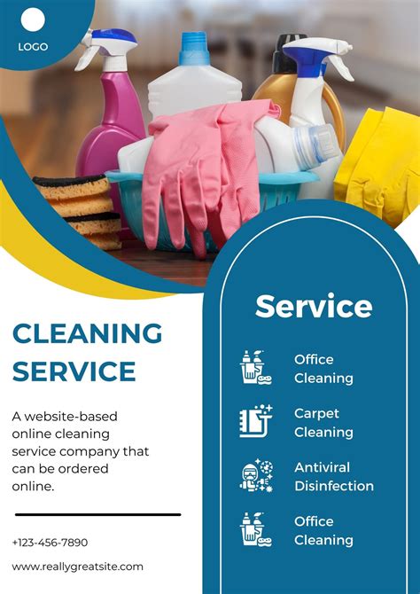 Cleaning flyer template contact information