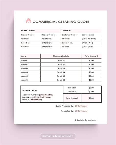 Cleaning Quotation Form Template