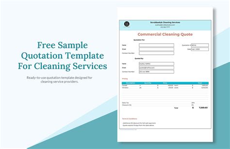 Cleaning Service Quotation Template Organization