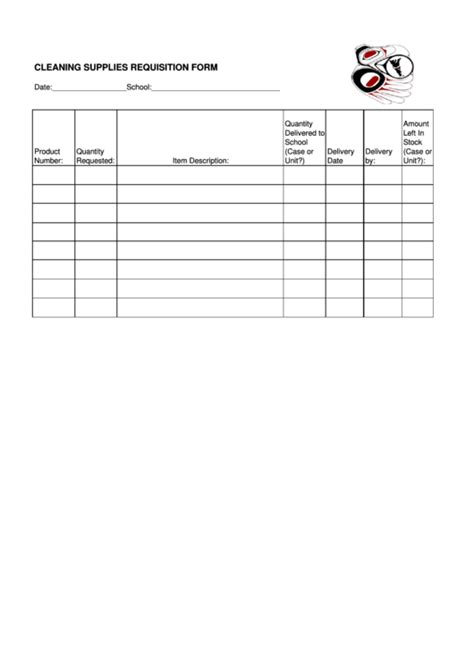 Cleaning Supplies Requisition Form