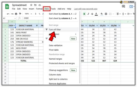 Clear All Filters Google Sheets 1