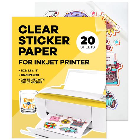 Clear printable sticker paper