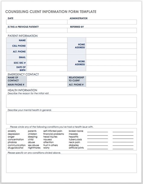 Client Information Sheet Template 7