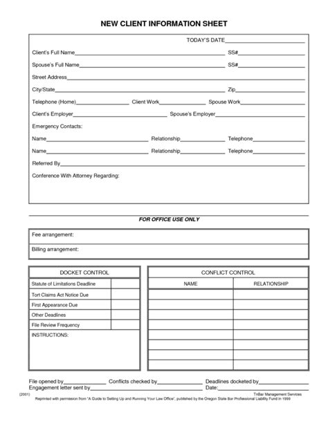 Client Information Sheet Template Excel Analysis