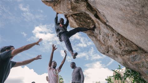 A picture representing the climb, with a person ascending a mountain