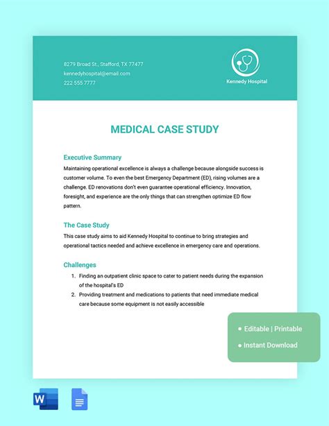 Clinical Case Study Template