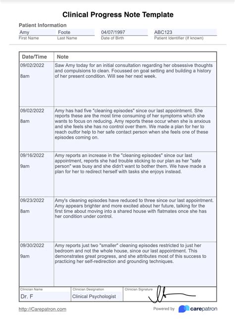 Clinical Note Template