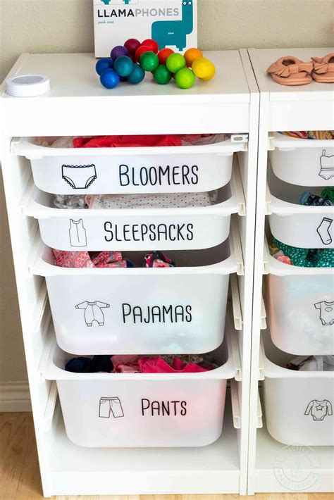 Clothing drawer labels ideas