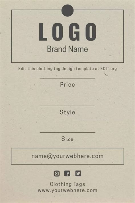 Clothing tag template 10