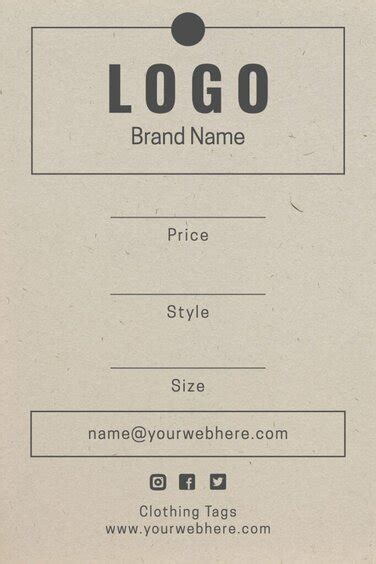 Clothing tag template 5