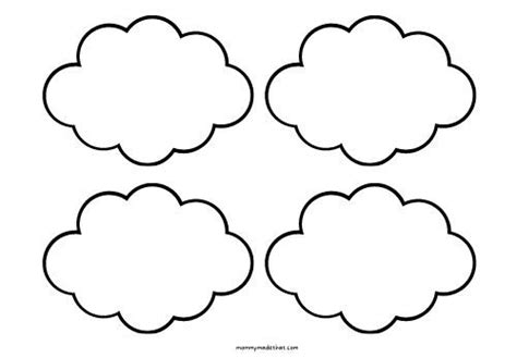 Cloud Outline Printable Template 4