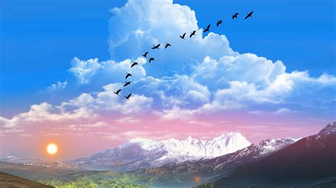 Description of Clouds with Birds