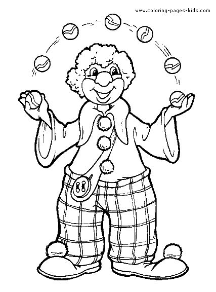 Clown accessories coloring page