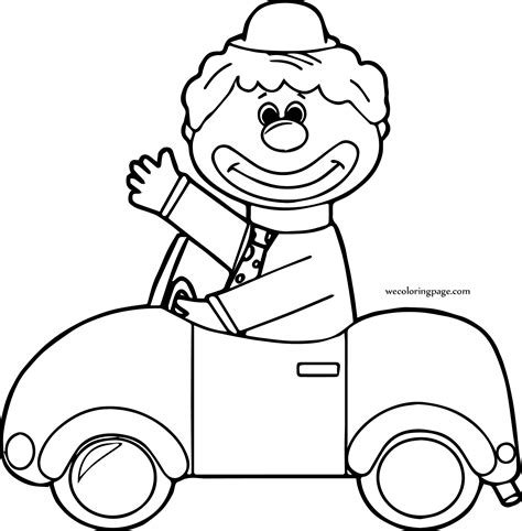 Clown car coloring page