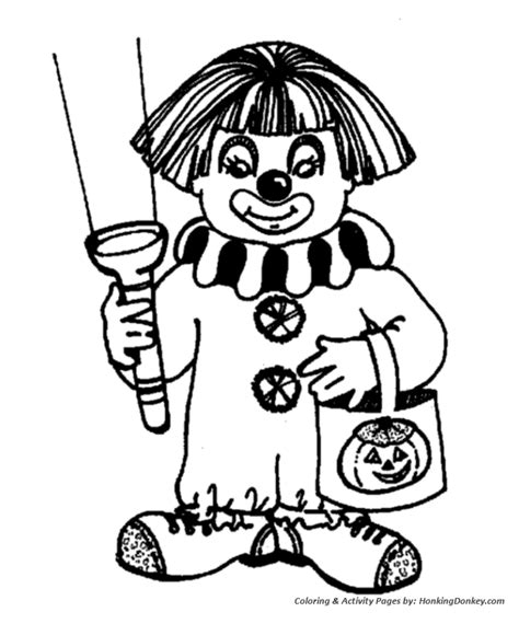 Clown costume coloring page