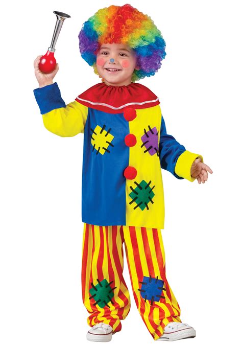 A clown in a colorful costume