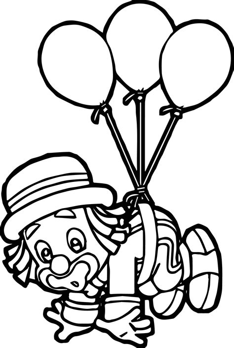 Clown hat and balloons coloring page