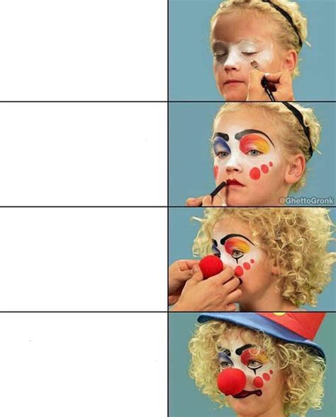 Clown makeup meme template example