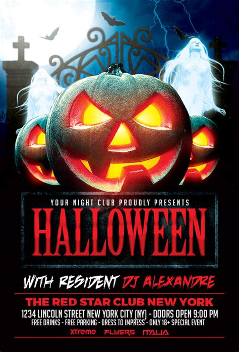 Club Party Flyer Template Halloween