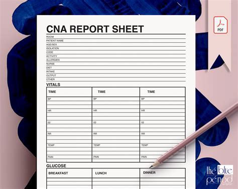 CNA report sheet template gallery 7