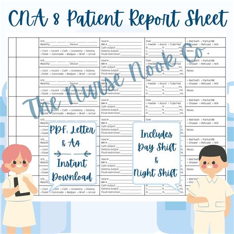 CNA report sheet template gallery 8