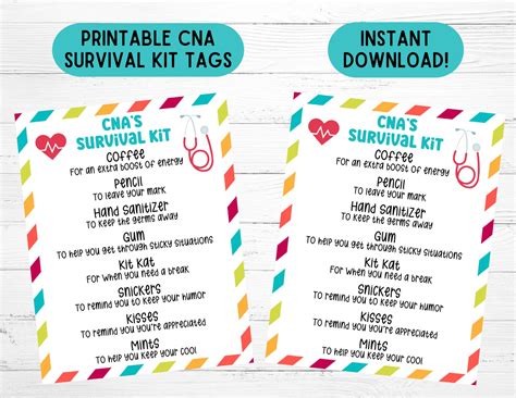 CNA Survival Kit Printable