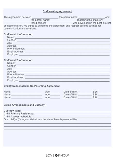 Co-Parenting Agreement and Food Stamps