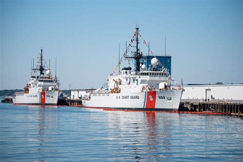 Coast Guard cutters at sea