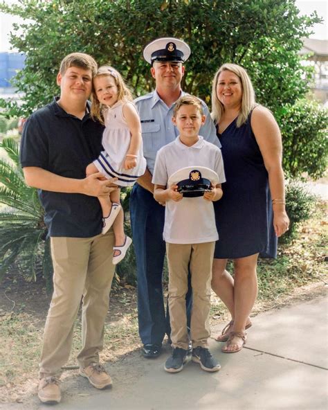 Coast Guard members spending time with family