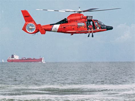 Coast Guard helicopter in flight