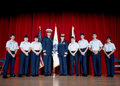 Coast Guard JROTC cadets participating in a physical training exercise